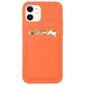 Card Case silicone wallet case with card holder documents for iPhone 12 mini orange (Orange) hind ja info | Telefonide kaitsekaaned ja -ümbrised | hansapost.ee