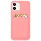Card Case silicone wallet case with card holder documents for iPhone 12 Pro Max pink (Pink) hind ja info | Telefonide kaitsekaaned ja -ümbrised | hansapost.ee