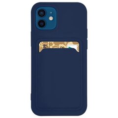 Card Case silicone wallet case with card holder documents for iPhone 13 Pro navy blue (Navy Blue) цена и информация | Чехлы для телефонов | hansapost.ee