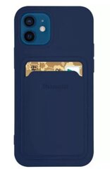 Card Case silicone wallet case with card holder documents for Xiaomi Redmi 9 blue (Navy Blue) hind ja info | Telefonide kaitsekaaned ja -ümbrised | hansapost.ee