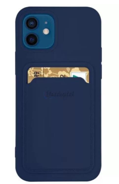 Card Case silicone wallet case with card holder documents for Xiaomi Redmi 9 blue (Navy Blue) цена и информация | Telefonide kaitsekaaned ja -ümbrised | hansapost.ee