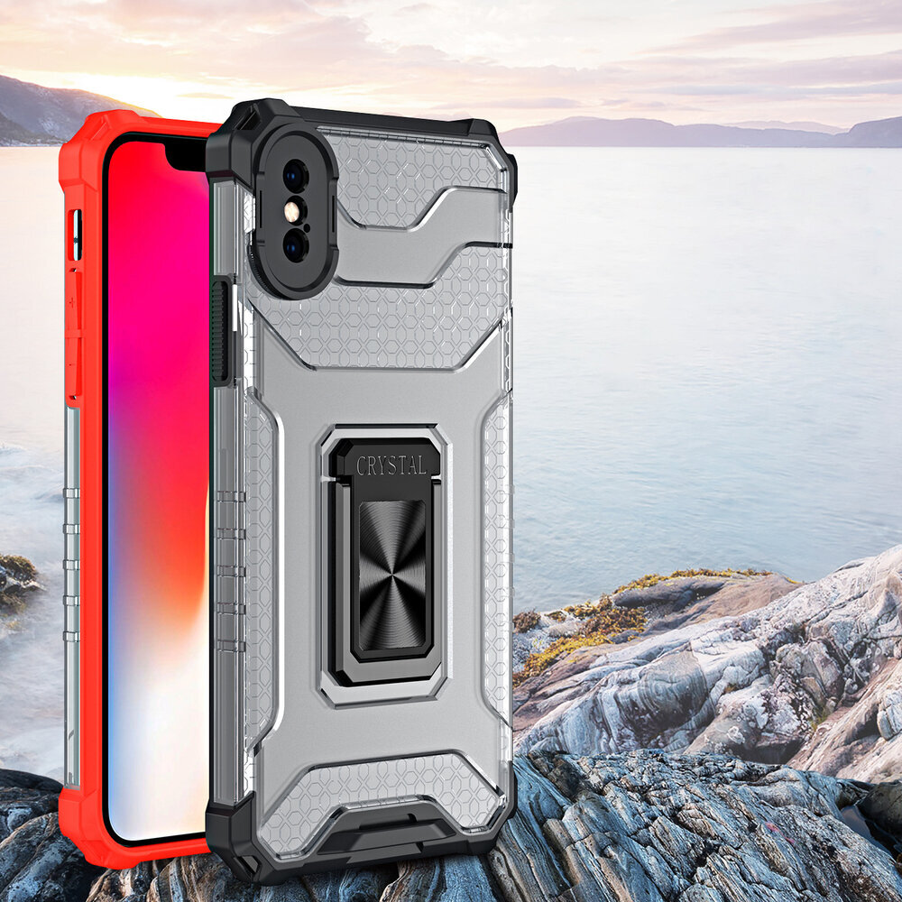 Crystal Ring Case Kickstand Tough Rugged Cover for iPhone XS Max blue (Light blue || Niebieski) hind ja info | Telefonide kaitsekaaned ja -ümbrised | hansapost.ee