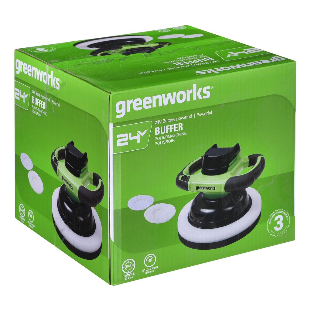 Poleer Greenworks, 24V G24BU10 - 3502107 hind ja info | Lihvmasinad | hansapost.ee