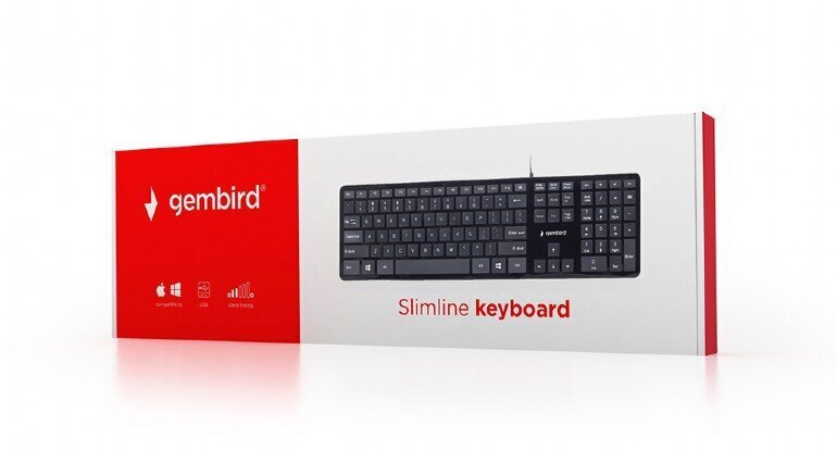 Juhtmega klaviatuur Gembird KB-MCH-02, ENG hind ja info | Klaviatuurid | hansapost.ee