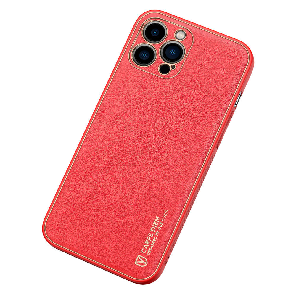 Dux Ducis Yolo elegant case made of soft TPU and PU leather for iPhone 13 Pro red (Red) hind ja info | Telefonide kaitsekaaned ja -ümbrised | hansapost.ee