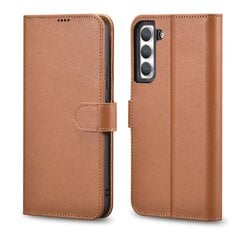 iCarer Haitang Leather Wallet Case Leather Case for Samsung Galaxy S22 + (S22 Plus) Wallet Housing Cover Brown (AKSM05BN) (Brown) hind ja info | iCarer Mobiiltelefonid, fotokaamerad, nutiseadmed | hansapost.ee