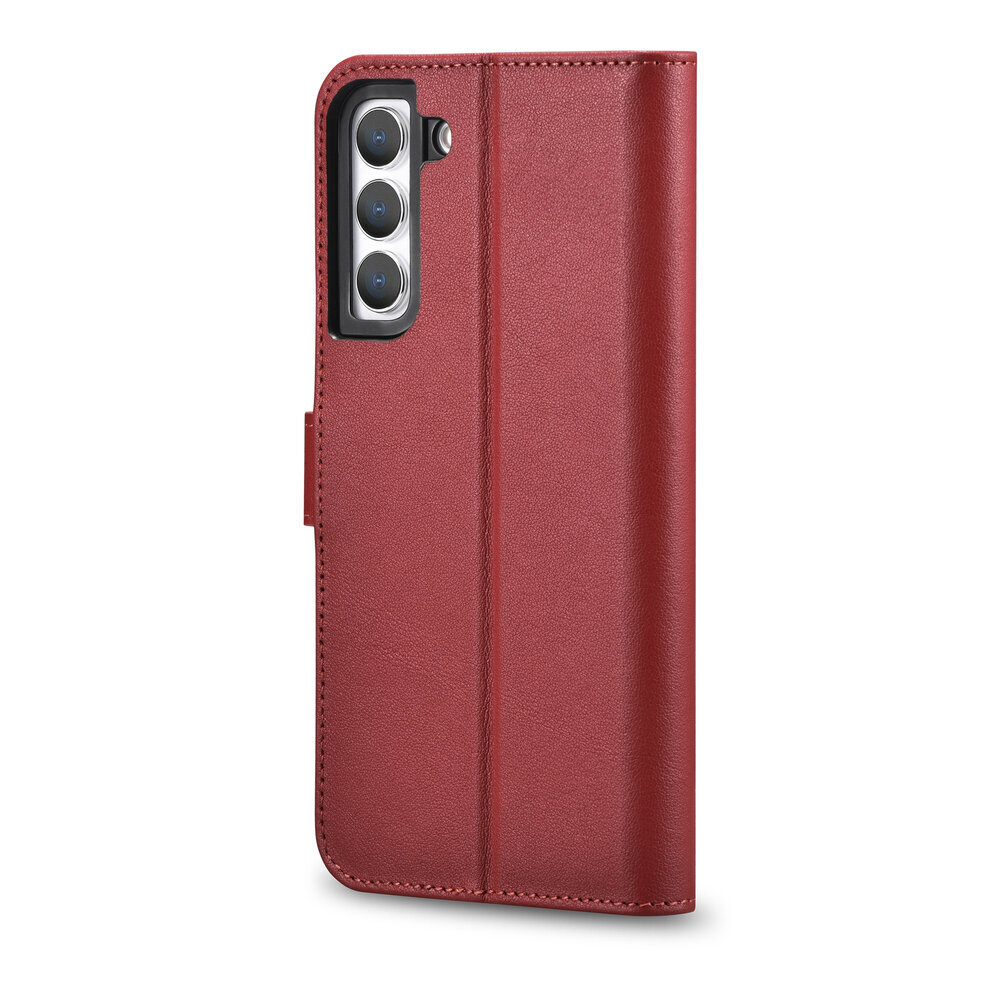 iCarer Haitang Leather Wallet Case Leather Case for Samsung Galaxy S22 + (S22 Plus) Wallet Housing Cover Red (AKSM05RD) (Red) hind ja info | Telefonide kaitsekaaned ja -ümbrised | hansapost.ee