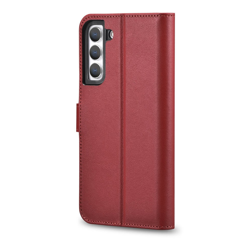 iCarer Haitang Leather Wallet Case Leather Case for Samsung Galaxy S22 + (S22 Plus) Wallet Housing Cover Red (AKSM05RD) (Red) цена и информация | Telefonide kaitsekaaned ja -ümbrised | hansapost.ee