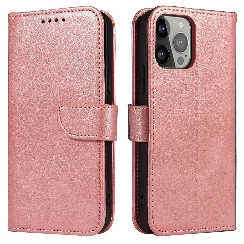 Magnet Case elegant bookcase type case with kickstand for iPhone 13 pink (Pink) цена и информация | Telefonide kaitsekaaned ja -ümbrised | hansapost.ee