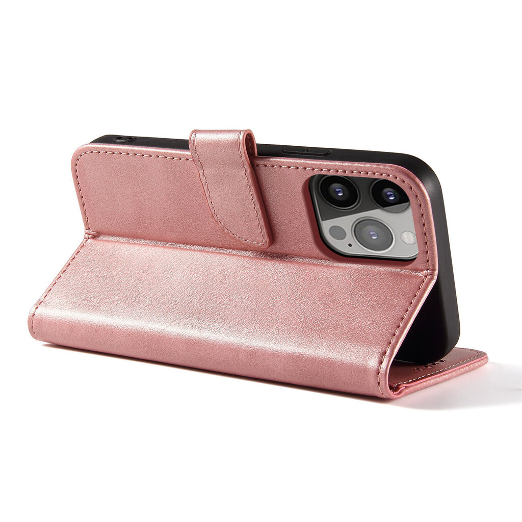 Magnet Case elegant bookcase type case with kickstand for iPhone 13 pink (Pink) цена и информация | Telefonide kaitsekaaned ja -ümbrised | hansapost.ee