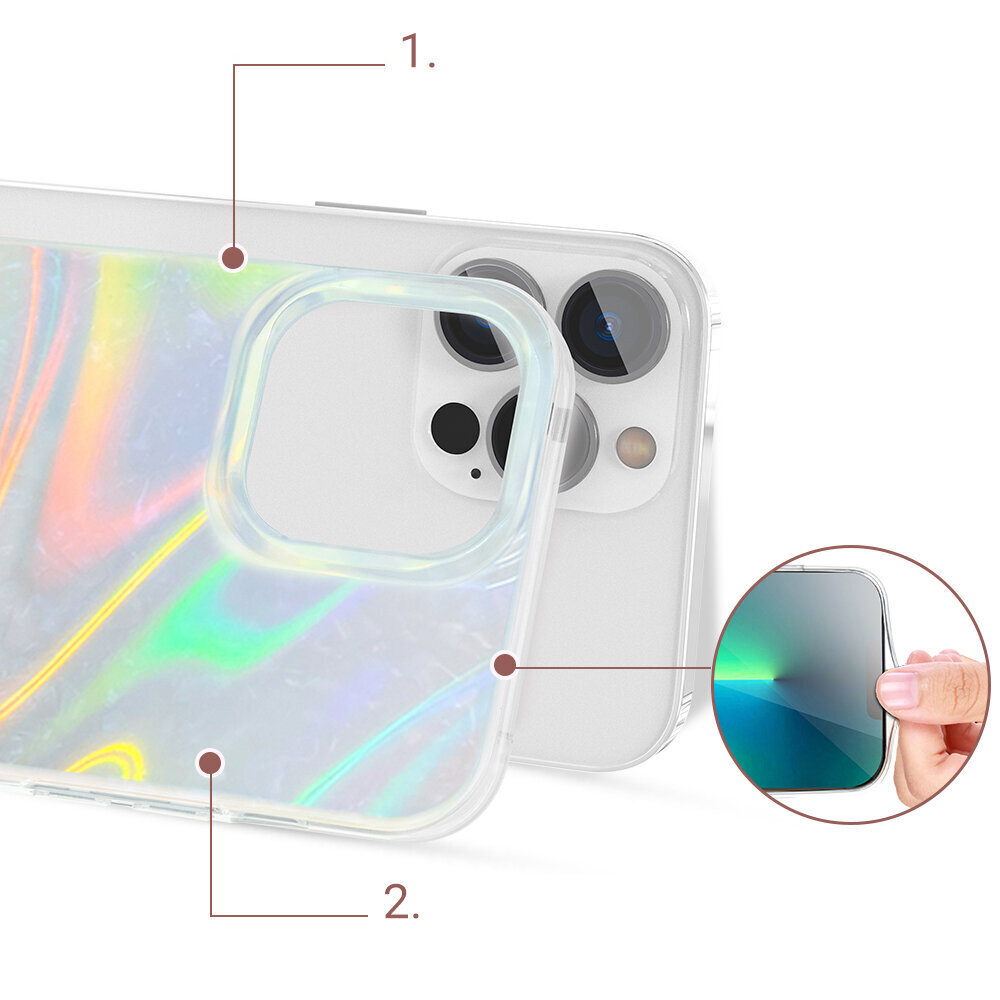 Kingxbar Shell Series luxury elegant phone case for iPhone 13 Pro pearl-blue (Perłowy || Niebieski) hind ja info | Telefonide kaitsekaaned ja -ümbrised | hansapost.ee