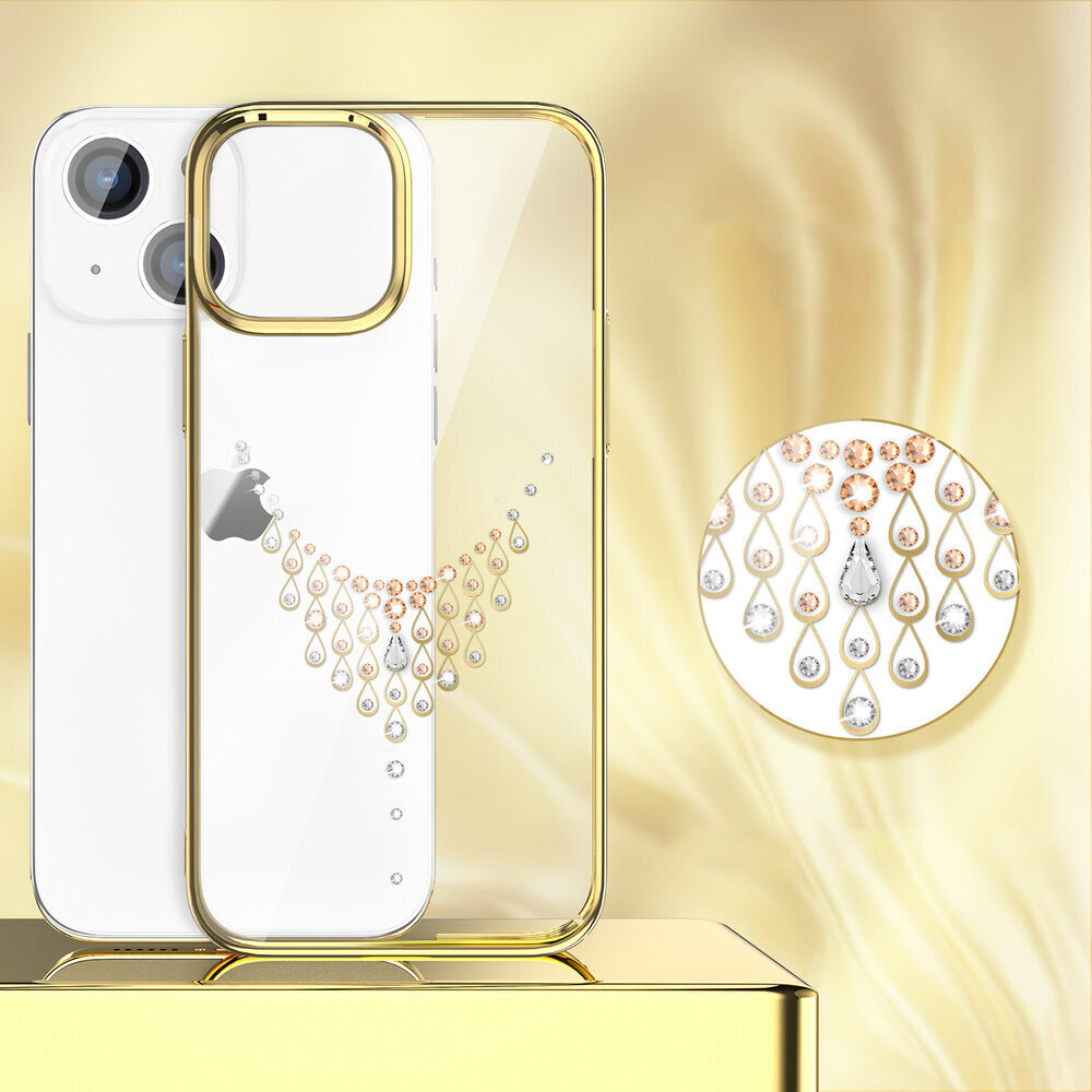 Kingxbar Sky Series luxury case with Swarovski crystals for iPhone 13 Pro gold (Dew) (Gold) hind ja info | Telefonide kaitsekaaned ja -ümbrised | hansapost.ee