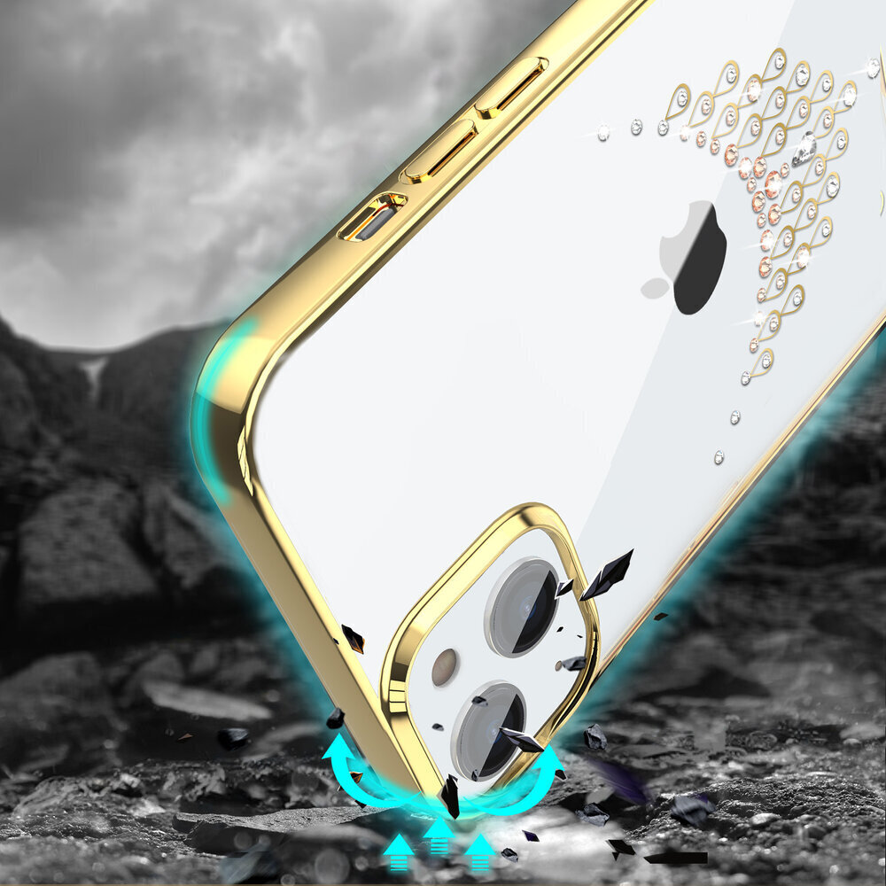 Kingxbar Sky Series luxury case with Swarovski crystals for iPhone 13 Pro gold (Dew) (Gold) hind ja info | Telefonide kaitsekaaned ja -ümbrised | hansapost.ee