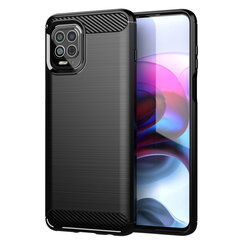 Carbon Case Flexible Cover TPU Case for Motorola Moto G100 / Edge S black цена и информация | Чехлы для телефонов | hansapost.ee