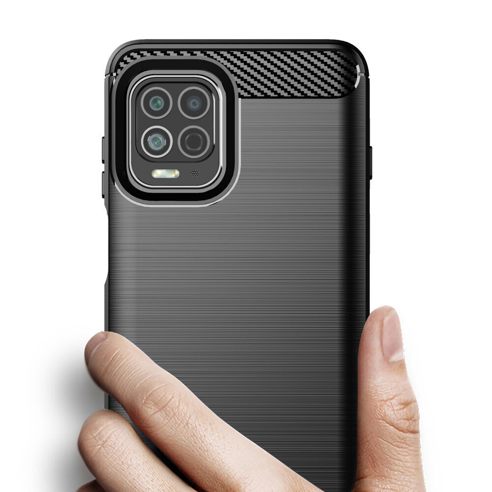 Carbon Case Flexible Cover TPU Case for Motorola Moto G100 / Edge S black цена и информация | Telefonide kaitsekaaned ja -ümbrised | hansapost.ee