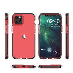 Spring Case clear TPU gel protective cover with colorful frame for iPhone 13 Pro black (Black) hind ja info | Telefonide kaitsekaaned ja -ümbrised | hansapost.ee