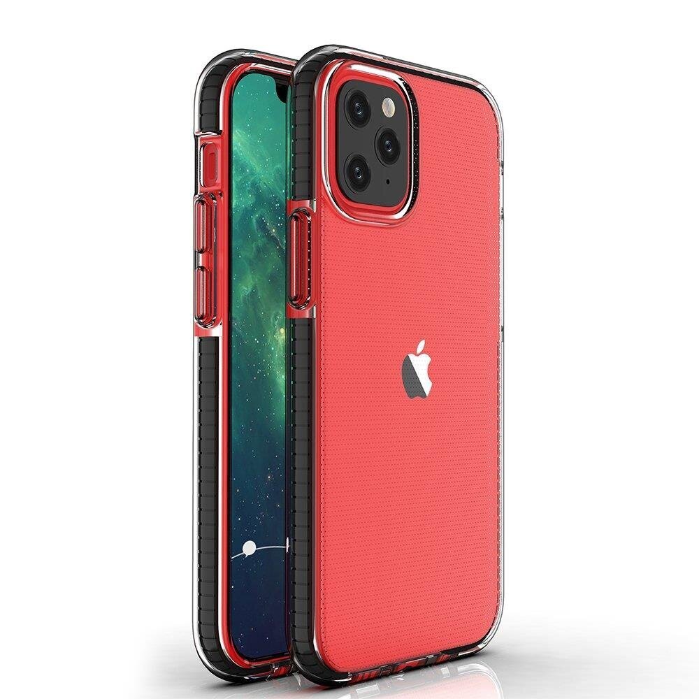 Spring Case clear TPU gel protective cover with colorful frame for iPhone 13 Pro black (Black) цена и информация | Telefonide kaitsekaaned ja -ümbrised | hansapost.ee