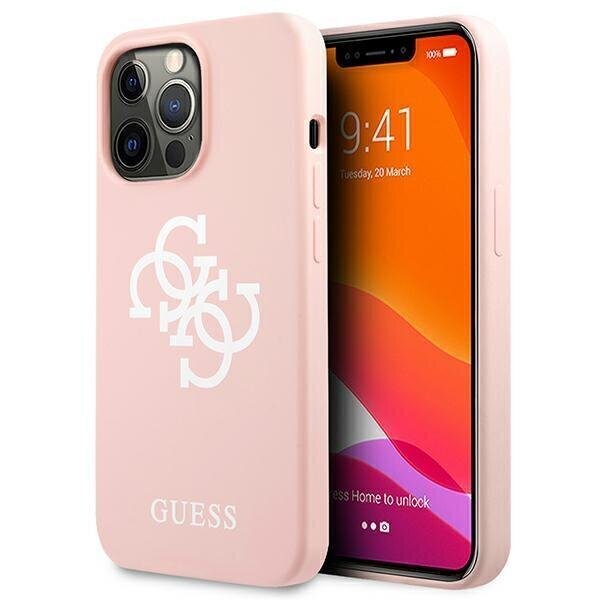 Guess GUHCP13LLS4GWPI iPhone 13 Pro / 13 6.1 &quot;pink / pink hard case Silicone 4G Logo hind ja info | Telefonide kaitsekaaned ja -ümbrised | hansapost.ee