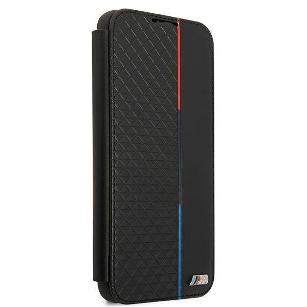 Case BMW BMBKS22STRTBK S22 S901 black / black bookcase M Collection Triangles hind ja info | Telefonide kaitsekaaned ja -ümbrised | hansapost.ee