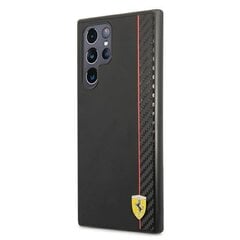 Ferrari FESAXHCS22LBK S22 Ultra S908 black / black hardcase On Track Carbon Stripe hind ja info | Telefonide kaitsekaaned ja -ümbrised | hansapost.ee