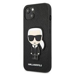 Karl Lagerfeld KLHCP13MOKPK iPhone 13 6.1 &quot;black / black hardcase Saffiano Ikonik Karl`s Patch hind ja info | Telefonide kaitsekaaned ja -ümbrised | hansapost.ee