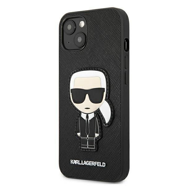 Karl Lagerfeld KLHCP13MOKPK iPhone 13 6.1 &quot;black / black hardcase Saffiano Ikonik Karl`s Patch цена и информация | Telefonide kaitsekaaned ja -ümbrised | hansapost.ee