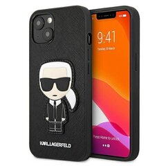 Karl Lagerfeld KLHCP13MOKPK iPhone 13 6.1 &quot;black / black hardcase Saffiano Ikonik Karl`s Patch hind ja info | Telefonide kaitsekaaned ja -ümbrised | hansapost.ee