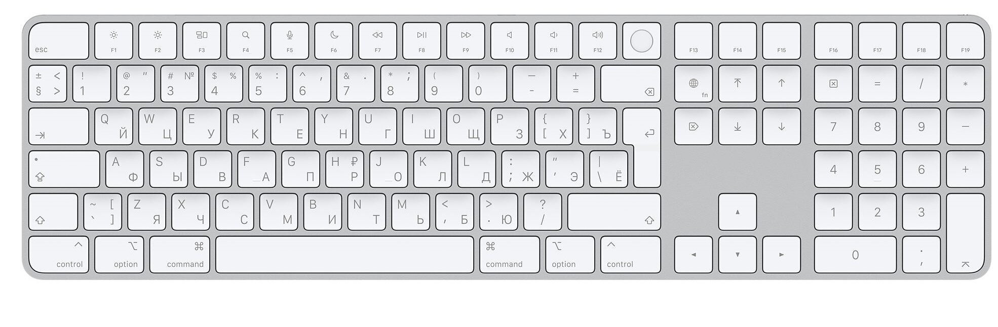 Magic Keyboard with Touch ID and Numeric Keypad for Mac computers with Apple silicon - Russian - MK2C3RS/A цена и информация | Klaviatuurid | hansapost.ee