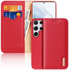 Dux Ducis Hivo Leather Flip Cover Genuine Leather Wallet For Cards And Documents Samsung Galaxy S22 Ultra Red (Red) hind ja info | Telefonide kaitsekaaned ja -ümbrised | hansapost.ee