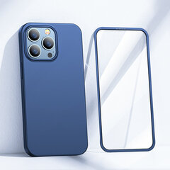 Joyroom 360 Full Case front and back cover for iPhone 13 Pro + tempered glass screen protector blue (JR-BP935 blue) (Light blue || Niebieski) hind ja info | Telefonide kaitsekaaned ja -ümbrised | hansapost.ee