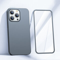 Joyroom 360 Full Case front and back cover for iPhone 13 Pro + tempered glass screen protector grey (JR-BP935 tranish) (Grey) hind ja info | Telefonide kaitsekaaned ja -ümbrised | hansapost.ee