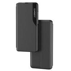 Eco Leather View Case elegant case with a flip cover and stand function for Samsung Galaxy S22 Ultra black (Black) hind ja info | Telefonide kaitsekaaned ja -ümbrised | hansapost.ee