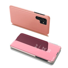 Clear View Case flip cover for Samsung Galaxy S22 Ultra pink (Pink) hind ja info | Telefonide kaitsekaaned ja -ümbrised | hansapost.ee