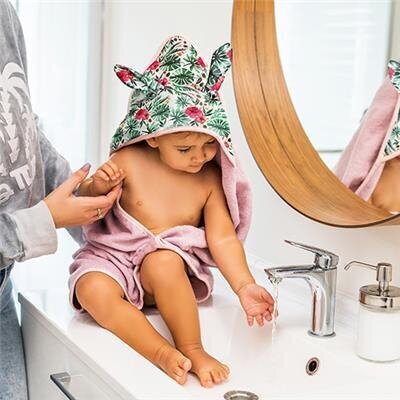 Kapuutsiga rätik BabyOno Bunny Ears, 939, roosa hind ja info | Laste vannitooted | hansapost.ee