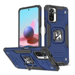 Wozinsky Ring Armor Tough Hybrid Case Cover + Magnetic Holder for Xiaomi Redmi Note 10 / Redmi Note 10S blue (Light blue || Niebieski) hind ja info | Telefonide kaitsekaaned ja -ümbrised | hansapost.ee