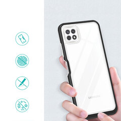 Clear 3in1 Case for Samsung Galaxy A22 5G Frame Gel Cover Black (Black) hind ja info | Telefonide kaitsekaaned ja -ümbrised | hansapost.ee