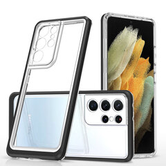 Clear 3in1 Case for Samsung Galaxy S21 Ultra 5G Frame Gel Cover Black (Black) hind ja info | Telefonide kaitsekaaned ja -ümbrised | hansapost.ee