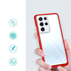 Clear 3in1 Case for Samsung Galaxy S22 Ultra Frame Gel Cover Red (Red) цена и информация | Чехлы для телефонов | hansapost.ee