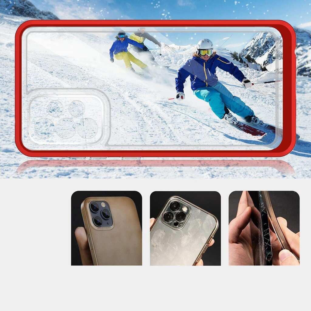 Clear 3in1 Case for Samsung Galaxy A53 5G Frame Gel Cover Red (Red) цена и информация | Telefonide kaitsekaaned ja -ümbrised | hansapost.ee