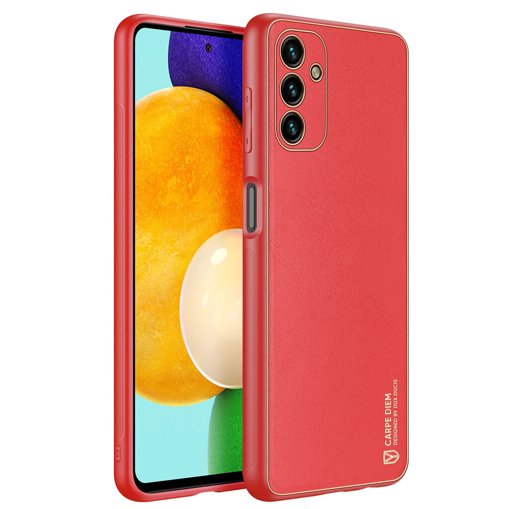 Dux Ducis Yolo elegant cover made of ecological leather for Samsung Galaxy A13 5G red (Red) hind ja info | Telefonide kaitsekaaned ja -ümbrised | hansapost.ee