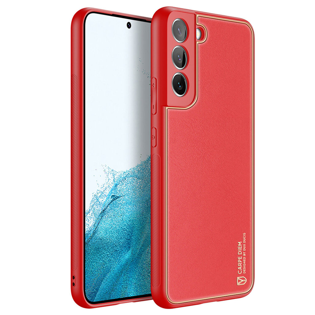 Dux Ducis Yolo elegant cover made of ecological leather for Samsung Galaxy S22 + (S22 Plus) red (Red) цена и информация | Telefonide kaitsekaaned ja -ümbrised | hansapost.ee