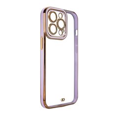 Fashion Case for iPhone 13 Pro Gold Frame Gel Cover Purple (Fioletowy) цена и информация | Чехлы для телефонов | hansapost.ee