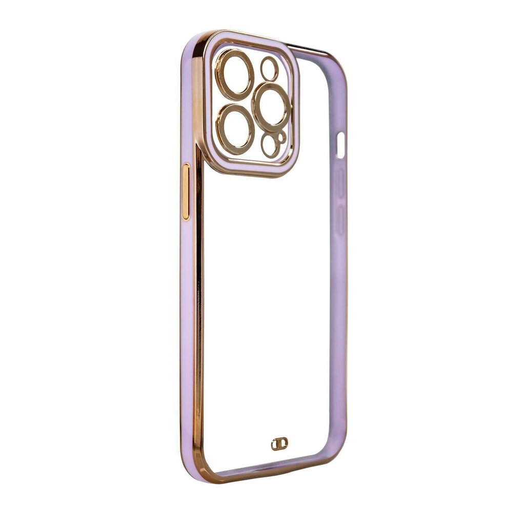 Fashion Case for iPhone 13 Pro Gold Frame Gel Cover Purple (Fioletowy) цена и информация | Telefonide kaitsekaaned ja -ümbrised | hansapost.ee