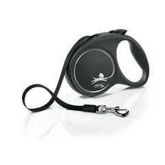 Flexi автоматический поводок Black Design S, серый, 5 м цена и информация | Поводки для собак | hansapost.ee