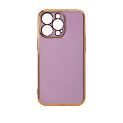 Lighting Color Case for iPhone 13 Pro Max purple gel cover with gold frame (Fioletowy) hind ja info | Telefonide kaitsekaaned ja -ümbrised | hansapost.ee