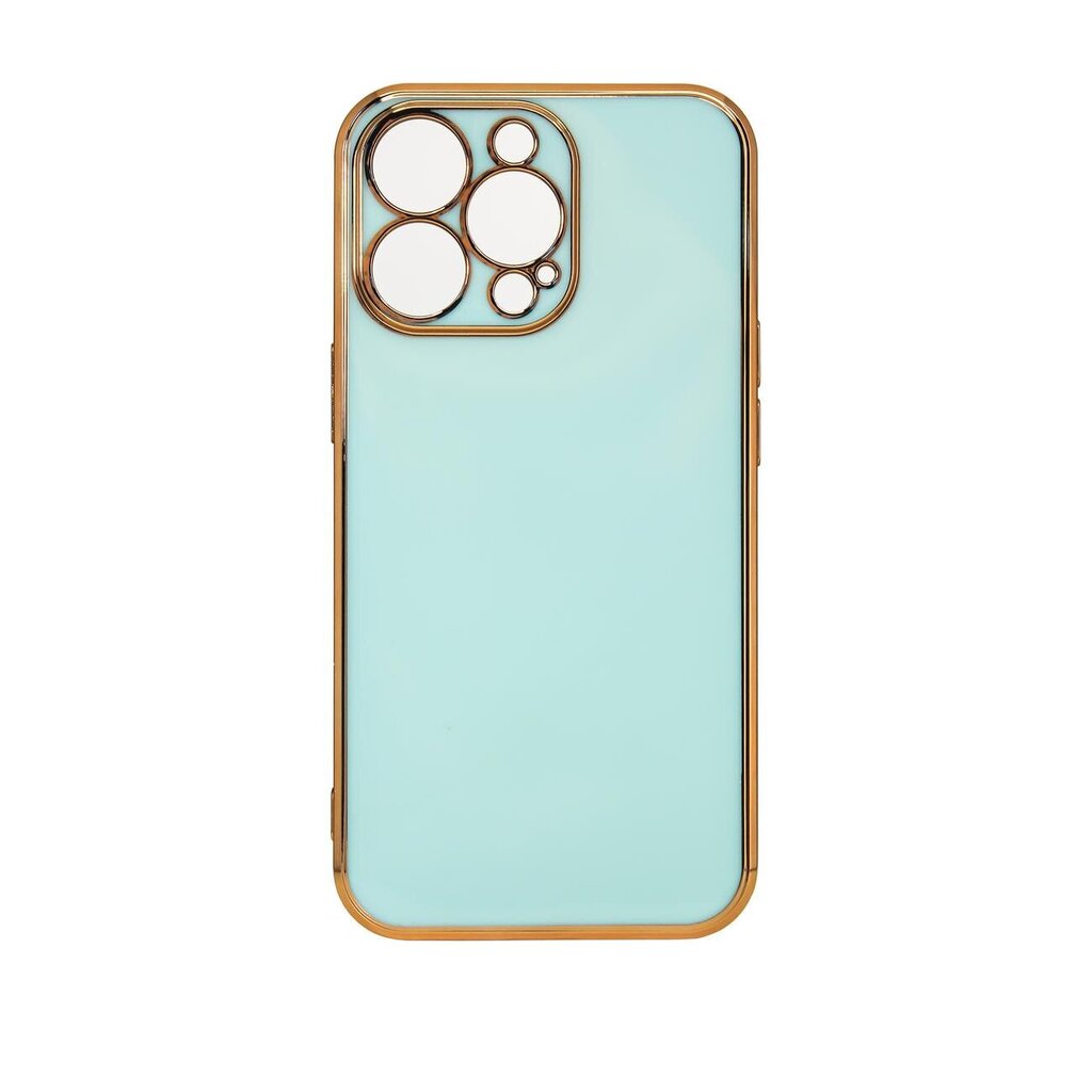 Lighting Color Case for iPhone 13 Mint gel cover with gold frame (Mint) цена и информация | Telefonide kaitsekaaned ja -ümbrised | hansapost.ee