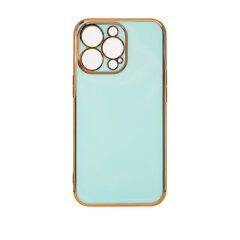 Lighting Color Case for iPhone 13 Pro Max, gel cover with a gold frame, mint (Mint) hind ja info | Telefonide kaitsekaaned ja -ümbrised | hansapost.ee