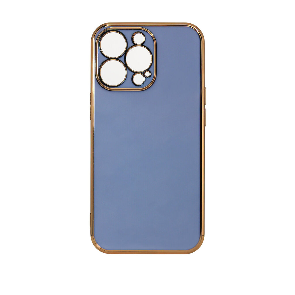 Lighting Color Case for iPhone 13 Pro Max blue gel cover with gold frame (Niebieski) цена и информация | Telefonide kaitsekaaned ja -ümbrised | hansapost.ee