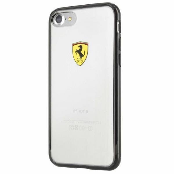 Ferrari Hardcase FEHCP7BK iPhone 7/8/SE 2022 / SE 2020 black/transparent Racing Shield hind ja info | Telefonide kaitsekaaned ja -ümbrised | hansapost.ee