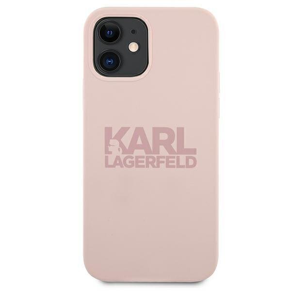 Karl Lagerfeld KLHCP12SSTKLTLP iPhone 12 mini 5.4 &quot;Silicone Stack Logo pink / pink цена и информация | Telefonide kaitsekaaned ja -ümbrised | hansapost.ee